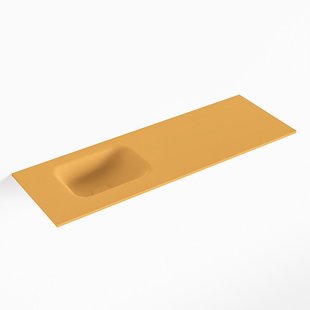 MONDIAZ LEX Ocher solid surface inleg wastafel voor toiletmeubel 90cm. Positie wasbak links