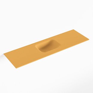 MONDIAZ LEX Ocher solid surface inleg wastafel voor toiletmeubel 100cm. Positie wasbak midden