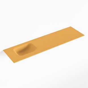 MONDIAZ LEX Ocher solid surface inleg wastafel voor toiletmeubel 110cm. Positie wasbak links