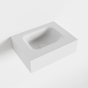 MONDIAZ LEX Talc vrijhangende solid surface wastafel 40cm. Positie wasbak midden