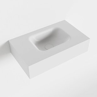 MONDIAZ LEX Talc vrijhangende solid surface wastafel 50cm. Positie wasbak rechts