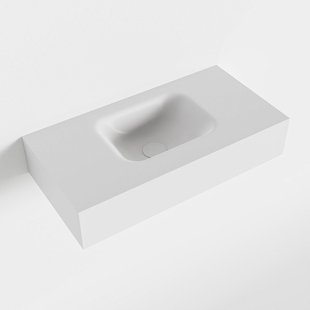 MONDIAZ LEX Talc vrijhangende solid surface wastafel 60cm. Positie wasbak midden