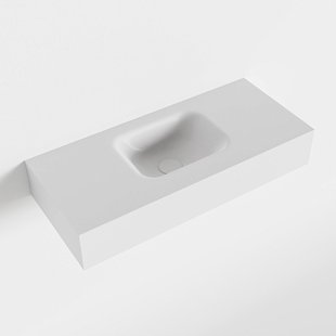 MONDIAZ LEX Talc vrijhangende solid surface wastafel 70cm. Positie wasbak midden