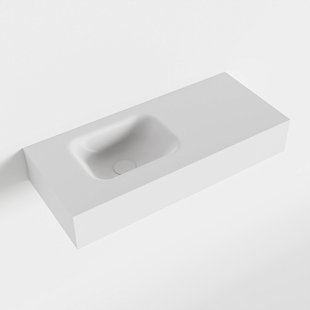 MONDIAZ LEX Talc vrijhangende solid surface wastafel 70cm. Positie wasbak links