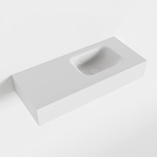 MONDIAZ LEX Talc vrijhangende solid surface wastafel 70cm. Positie wasbak rechts