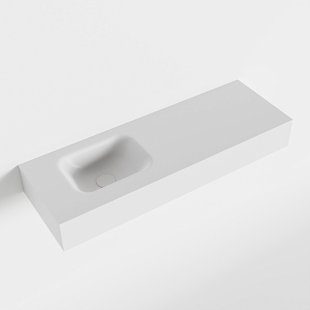 MONDIAZ LEX Talc vrijhangende solid surface wastafel 90cm. Positie wasbak links
