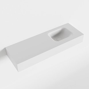 MONDIAZ LEX Talc vrijhangende solid surface wastafel 90cm. Positie wasbak rechts