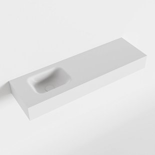 MONDIAZ LEX Talc vrijhangende solid surface wastafel 100cm. Positie wasbak links