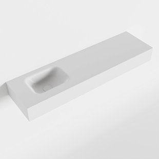 MONDIAZ LEX Talc vrijhangende solid surface wastafel 110cm. Positie wasbak links