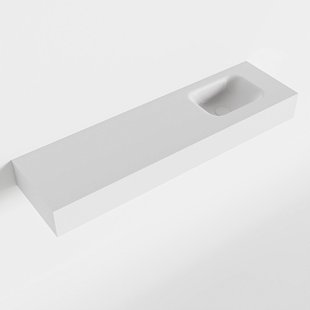 MONDIAZ LEX Talc vrijhangende solid surface wastafel 110cm. Positie wasbak rechts