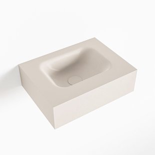 MONDIAZ LEX Linen vrijhangende solid surface wastafel 40cm. Positie wasbak midden