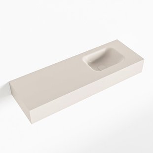 MONDIAZ LEX Linen vrijhangende solid surface wastafel 90cm. Positie wasbak rechts