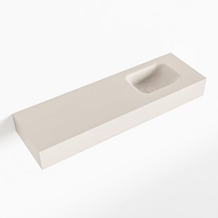 MONDIAZ LEX Linen vrijhangende solid surface wastafel 100cm. Positie wasbak rechts