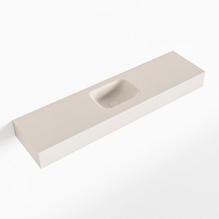 MONDIAZ LEX Linen vrijhangende solid surface wastafel 120cm. Positie wasbak midden