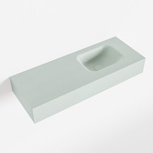 MONDIAZ LEX Greey vrijhangende solid surface wastafel 80cm. Positie wasbak rechts