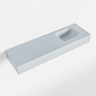 MONDIAZ LEX Clay vrijhangende solid surface wastafel 100cm. Positie wasbak rechts