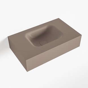 MONDIAZ LEX Smoke vrijhangende solid surface wastafel 50cm. Positie wasbak midden