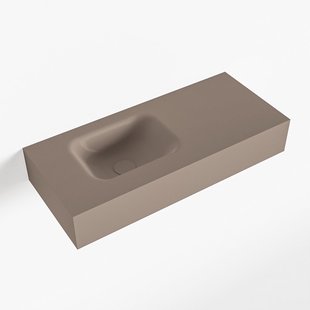 MONDIAZ LEX Smoke vrijhangende solid surface wastafel 70cm. Positie wasbak links