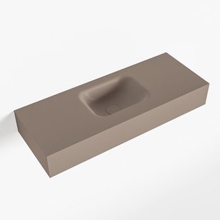 MONDIAZ LEX Smoke vrijhangende solid surface wastafel 80cm. Positie wasbak midden