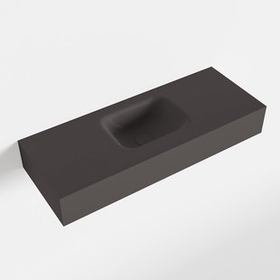 MONDIAZ LEX Dark_grey vrijhangende solid surface wastafel 80cm. Positie wasbak midden