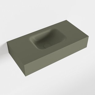 MONDIAZ LEX Army vrijhangende solid surface wastafel 60cm. Positie wasbak midden