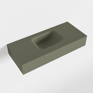 MONDIAZ LEX Army vrijhangende solid surface wastafel 70cm. Positie wasbak midden