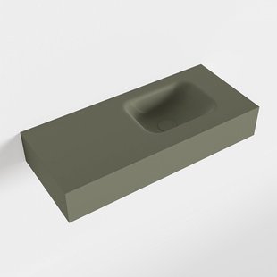 MONDIAZ LEX Army vrijhangende solid surface wastafel 70cm. Positie wasbak rechts