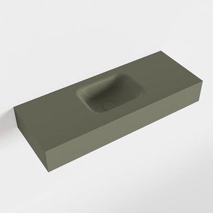 MONDIAZ LEX Army vrijhangende solid surface wastafel 80cm. Positie wasbak midden