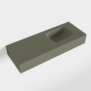 MONDIAZ LEX Army vrijhangende solid surface wastafel 80cm. Positie wasbak rechts