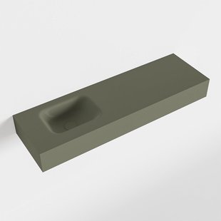 MONDIAZ LEX Army vrijhangende solid surface wastafel 100cm. Positie wasbak links