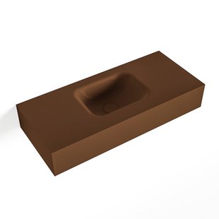 MONDIAZ LEX Rust vrijhangende solid surface wastafel 70cm. Positie wasbak midden