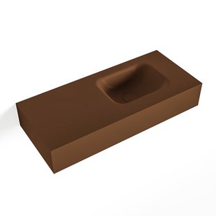 MONDIAZ LEX Rust vrijhangende solid surface wastafel 70cm. Positie wasbak rechts