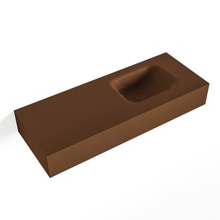 MONDIAZ LEX Rust vrijhangende solid surface wastafel 80cm. Positie wasbak rechts