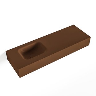 MONDIAZ LEX Rust vrijhangende solid surface wastafel 90cm. Positie wasbak links