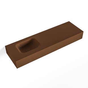 MONDIAZ LEX Rust vrijhangende solid surface wastafel 100cm. Positie wasbak links