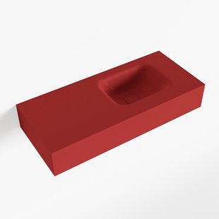 MONDIAZ LEX Fire vrijhangende solid surface wastafel 70cm. Positie wasbak rechts