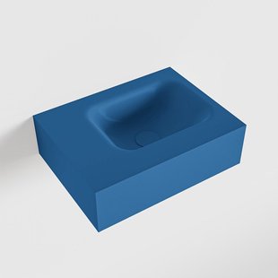 MONDIAZ LEX Jeans vrijhangende solid surface wastafel 40cm. Positie wasbak rechts