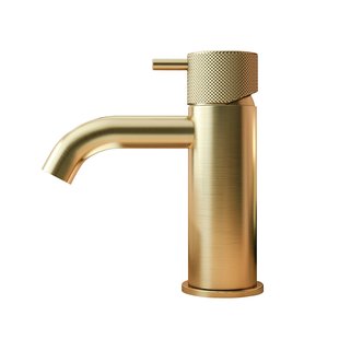 Wastafelmengkraan Hotbath Cobber X 14.3 cm Geborsteld Messing PVD