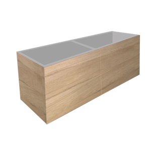 Onderkast Best Design Beauty Greeploos 140 cm Softclose Eiken Incl. Wastafelblad (Keuze uit 3 kleuren)