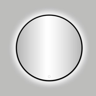Badkamerspiegel Best Design Venetie Nero LED Verlichting 120x120 cm Rond Mat Zwart