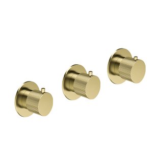 Thermostatische Douchekraan Hotbath Cobber X Inbouw Met 2 Stopkranen Geborsteld Messing PVD