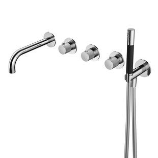 Thermostatische Badkraan Hotbath Cobber X Inbouw Met 2 Stopkranen En Handdouche Met Uitloop Chroom