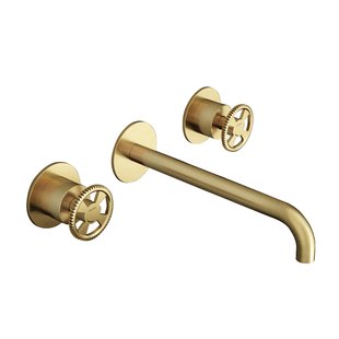 Wastafelmengkraan Hotbath Cobber @Work Inbouw 25 cm 3 Gats Geborsteld Messing PVD (excl. inbouwdeel)