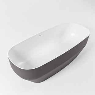 Vrijstaand Bad MONDIAZ STONE 170x75cm Kleur Dark Grey / Talc