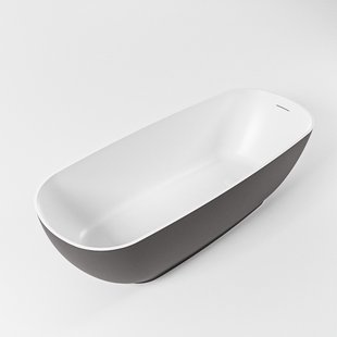 Vrijstaand Bad MONDIAZ ROCK 170x70cm Kleur Dark Grey / Talc