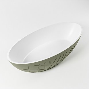 Vrijstaand Bad MONDIAZ HOLM 180x85cm Kleur Army / Talc