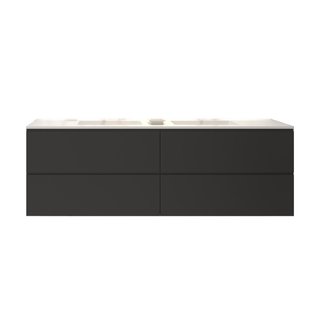 Badkamermeubelset Gliss Hermes 140 cm Mat Zwart