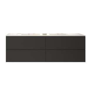 Badkamermeubelset Gliss Hermes 160 cm Mat Zwart