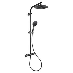 Differnz Regendouche | Thermoline | 25cm Stortdouche met handdouche | Opbouw | Mat Zwart