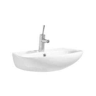 Wastafel BWS Suki Met Kraangat Keramisch 60x45 cm Wit